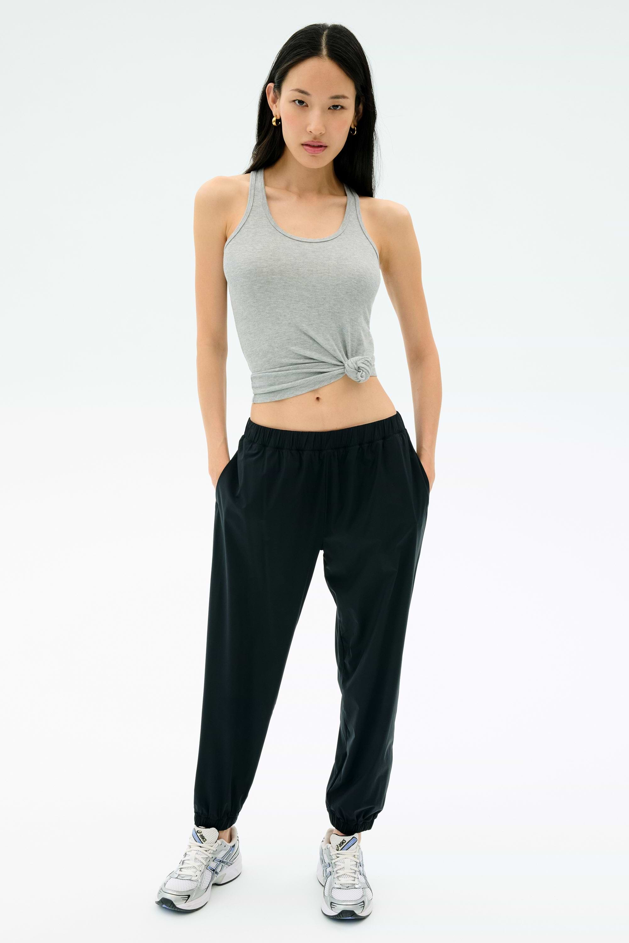 Women's Ashby Ribbed Tank in Heather Grey – SPLITS59