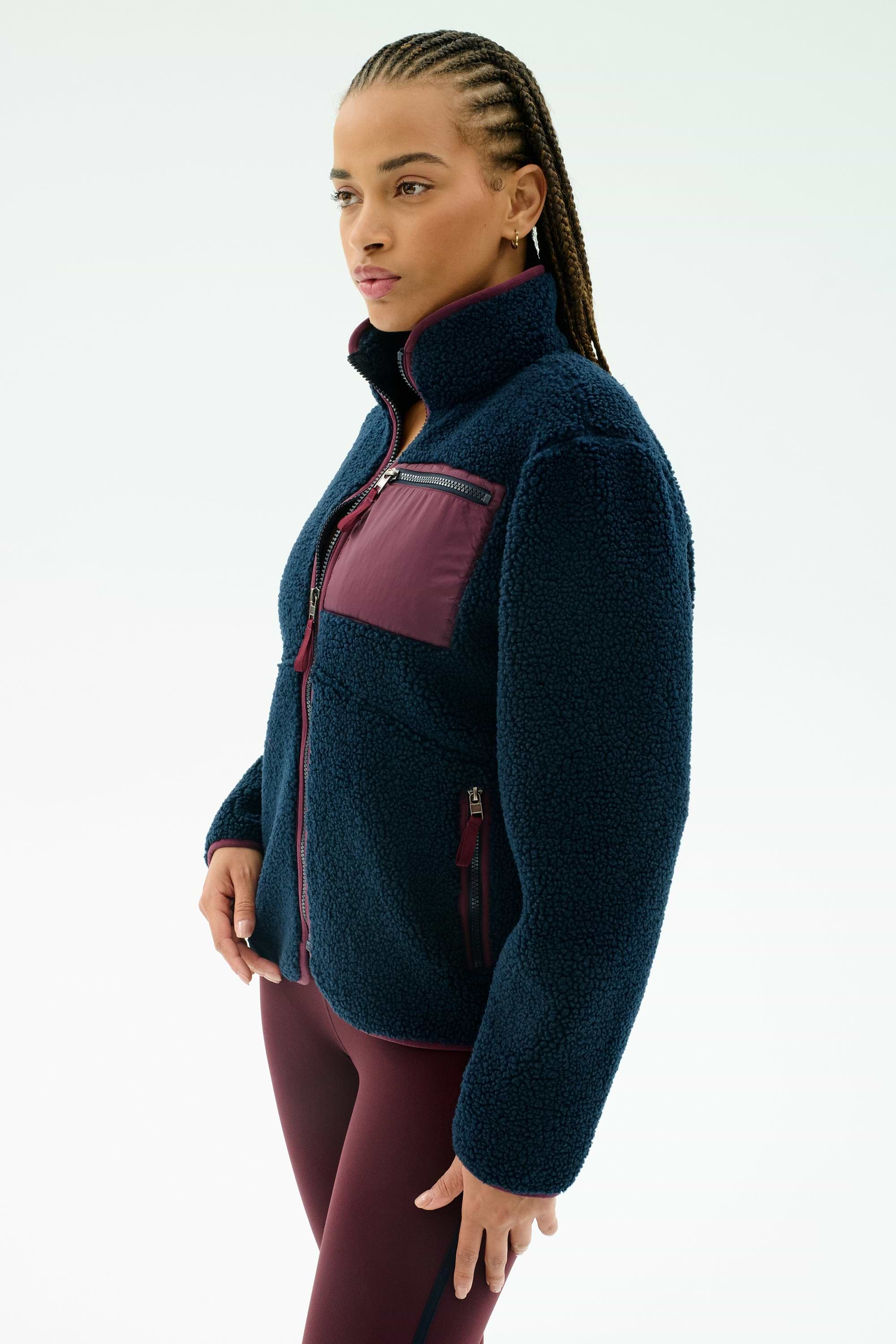 Harris Sherpa Jacket - Indigo/Dark Cherry – SPLITS59