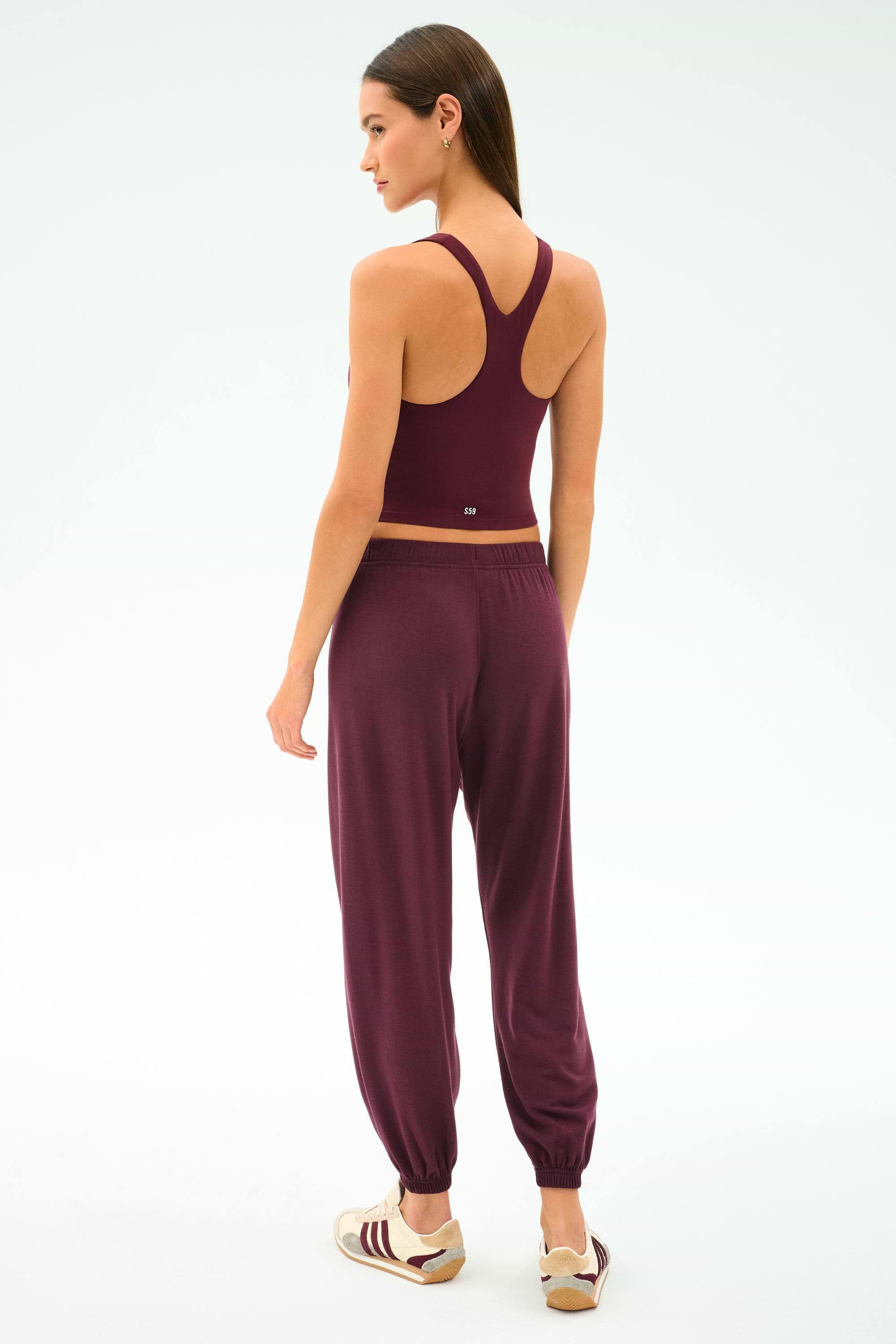 Andie Oversized Fleece Sweatpant - Dk Cherry – SPLITS59