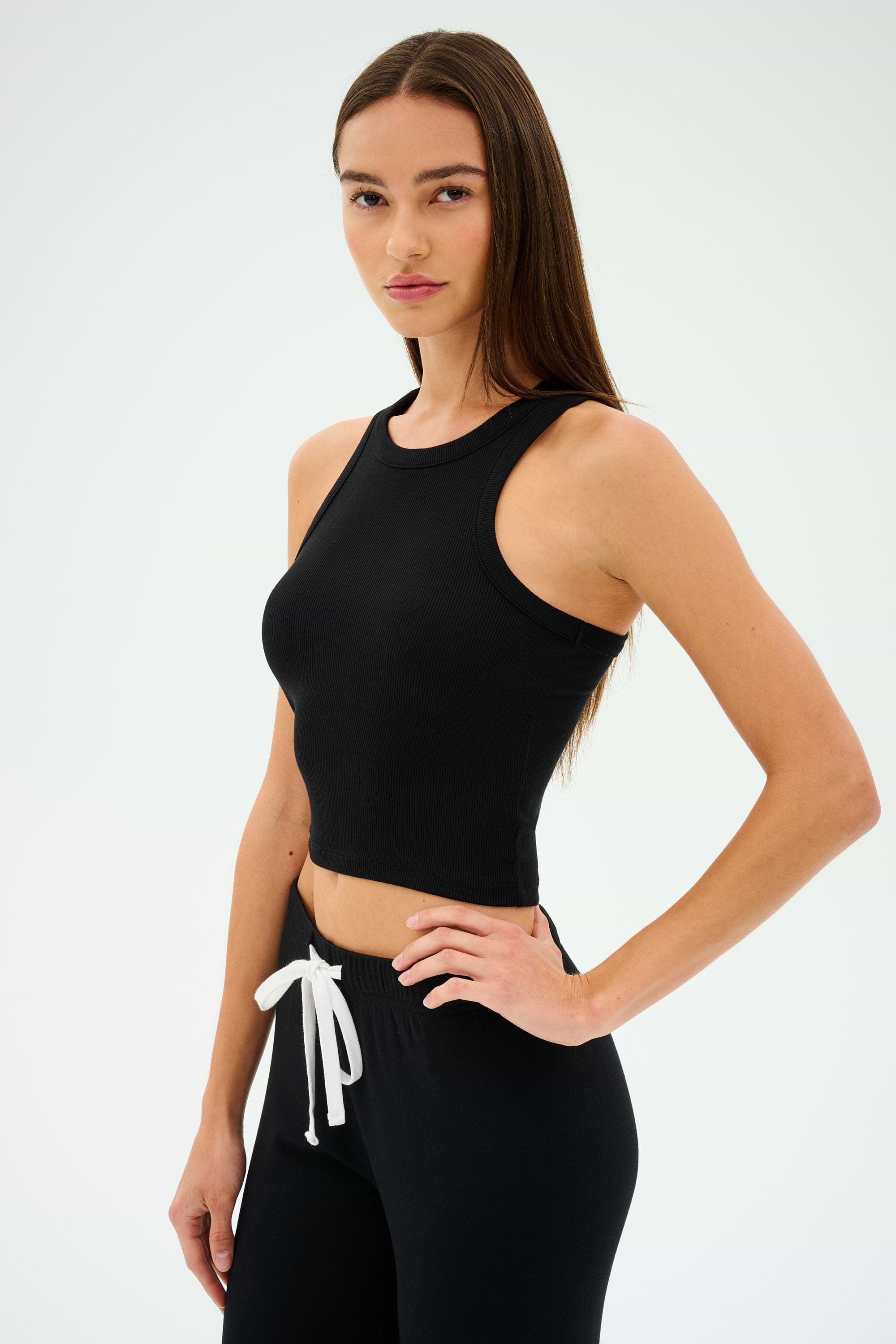 Kiki Rib Crop Tank - Black – SPLITS59