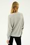 A person with long blonde hair is seen from the back, wearing the "Andie Fleece Sweatshirt - Heather Grey" by SPLITS59 and black pants against a plain white background.