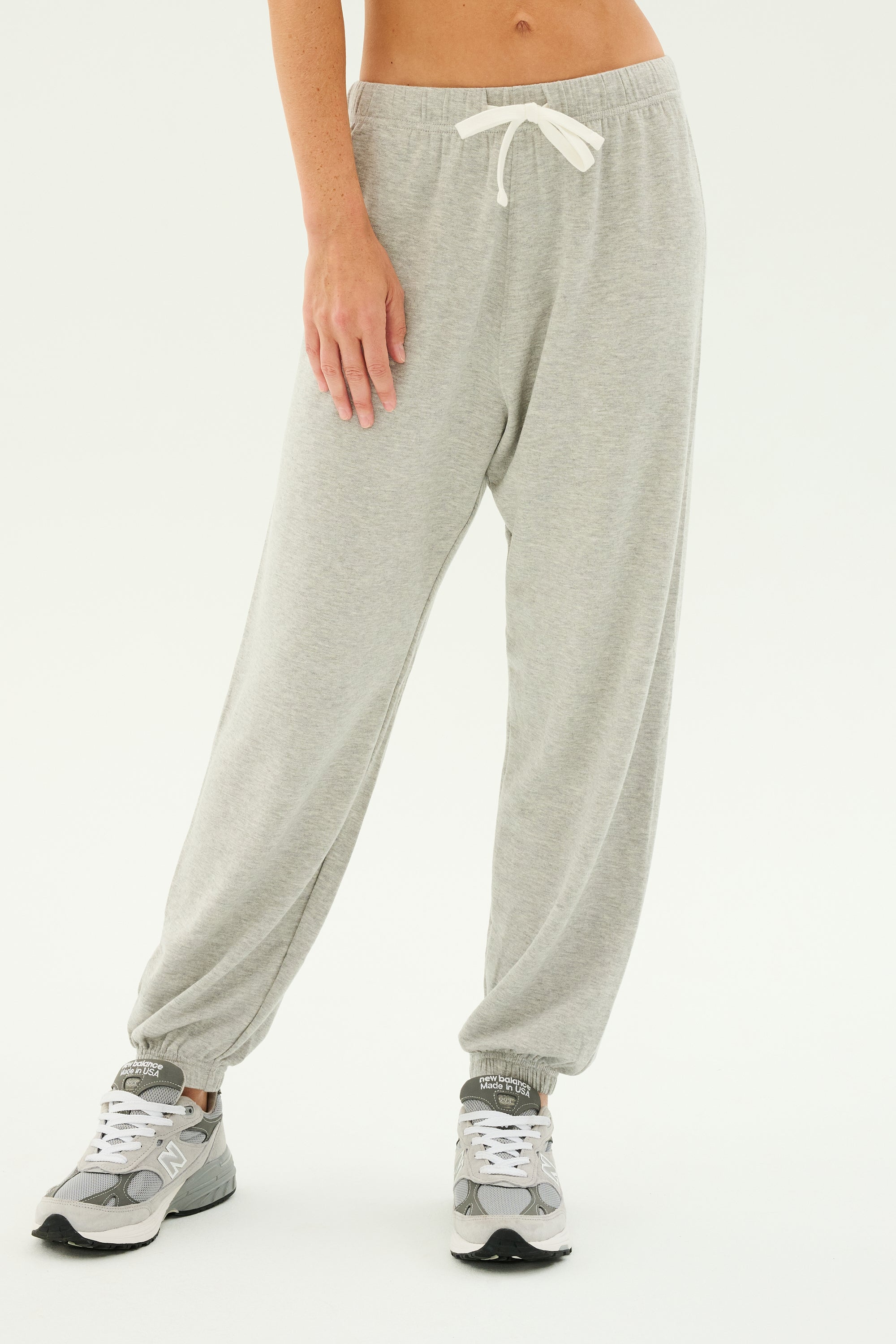 Andie Oversized Fleece Sweatpant - Heather Grey – SPLITS59