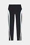 The SPLITS59 Emerson Airweight High Waist leggings in Black/Ice feature light blue and white curved side stripes, ideal for hot yoga or Pilates, shown here flat on a white background.