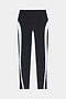 The SPLITS59 Emerson Airweight High Waist leggings in Black/Ice feature light blue and white curved side stripes, ideal for hot yoga or Pilates, shown here flat on a white background.
