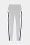 SPLITS59 Emerson Airweight High Waist leggings in Dove Grey/Indigo, featuring white and black side stripes, ideal for hot yoga or Pilates, shown flat on a plain white background.