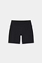 SPLITS59 Airweight High Waist Pocket Short 6” in black features a fitted design and is made from stretchy nylon spandex athletic fabric, shown against a plain white background.