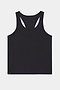 The SPLITS59 Mel Airweight Lite Tank in black is a racerback style, shown laid flat on a white background.