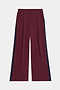 The SPLITS59 Luca Airweight Trouser with Stripe features a wide-leg maroon design, navy side stripes, an elastic waistband, and side pockets, shown laid flat on a white background.