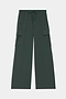 The SPLITS59 Alex Airweight Cargo Pant - Military features dark green wide-leg nylon-spandex fabric, an elastic drawstring waistband, and large side pocket flaps, displayed flat on a white background.