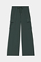 The SPLITS59 Alex Airweight Cargo Pant - Military features dark green wide-leg nylon-spandex fabric, an elastic drawstring waistband, and large side pocket flaps, displayed flat on a white background.