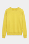 The SPLITS59 Andie Oversized Fleece Sweatshirt in Bright Yellow, featuring long sleeves and a crewneck, is shown laid flat on a white background. Made in Los Angeles.