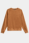 The SPLITS59 Joy Velour Crewneck, a long-sleeve sweatshirt in light brown, is shown laid flat on a white background.