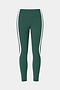 SPLITS59 Bianca High Waist Rigor 7/8 leggings in Arugula/White feature white vertical side stripes and performance fabric, shown against a plain white background.