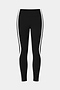 The SPLITS59 Bianca High Waist Rigor 7/8 in Black/White features a high waist and two white vertical side stripes, shown on a plain white background.