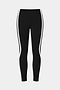 The SPLITS59 Bianca High Waist Rigor 7/8 in Black/White features a high waist and two white vertical side stripes, shown on a plain white background.