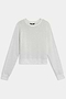 The SPLITS59 Brooks Fleece Long Sleeve Sweatshirt in light gray features a crew neck and cropped fit, shown laid flat on a white background.