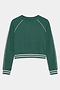The SPLITS59 Brooks Fleece Sweatshirt With Stripe in Arugula/White features a crewneck, long sleeves, cropped fit, white sleeve piping, striped cuffs and hem. Crafted in Los Angeles from soft drape-stretch modal for comfort and style.