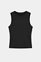 The SPLITS59 Carter Airweight Lite Tank - Black is a buttery soft, plain black sleeveless workout top shown laid flat on a white background.