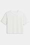 The SPLITS59 Djuna Oversized Jersey Tee in white features a short-sleeve, crew neck design—ideal for gym or outdoor workouts. Shown laid flat on a white background.