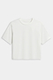 The SPLITS59 Djuna Oversized Jersey Tee in white features a short-sleeve, crew neck design—ideal for gym or outdoor workouts. Shown laid flat on a white background.