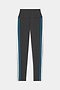 SPLITS59 Ella High Waist Airweight 7/8 leggings in Graphite/Stone Blue feature blue and white vertical side stripes, shown on a plain white background.