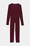 The SPLITS59 Chloe Airweight Jumpsuit in Dark Cherry features long sleeves, a full-length fit, and a scoop neckline in soft Airweight fabric—perfect for your next workout.