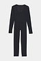 The SPLITS59 Chloe Airweight Jumpsuit in black features long sleeves, a full-length fit, and a scoop neckline. Made from lightweight Airweight fabric, it’s perfect for workouts and showcased on a plain white background.