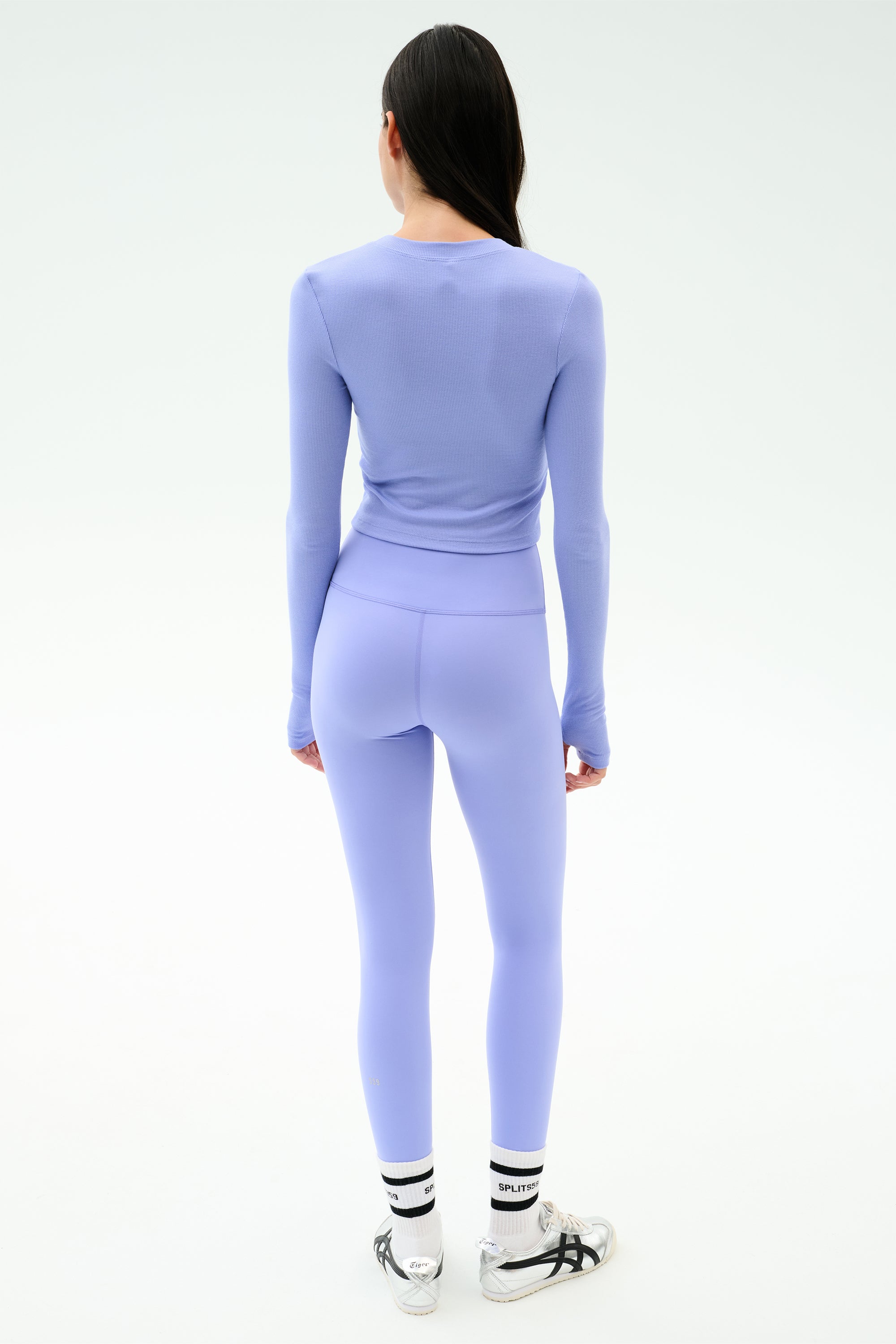 Louise Rib Long Sleeve Crop - Purple Haze – SPLITS59