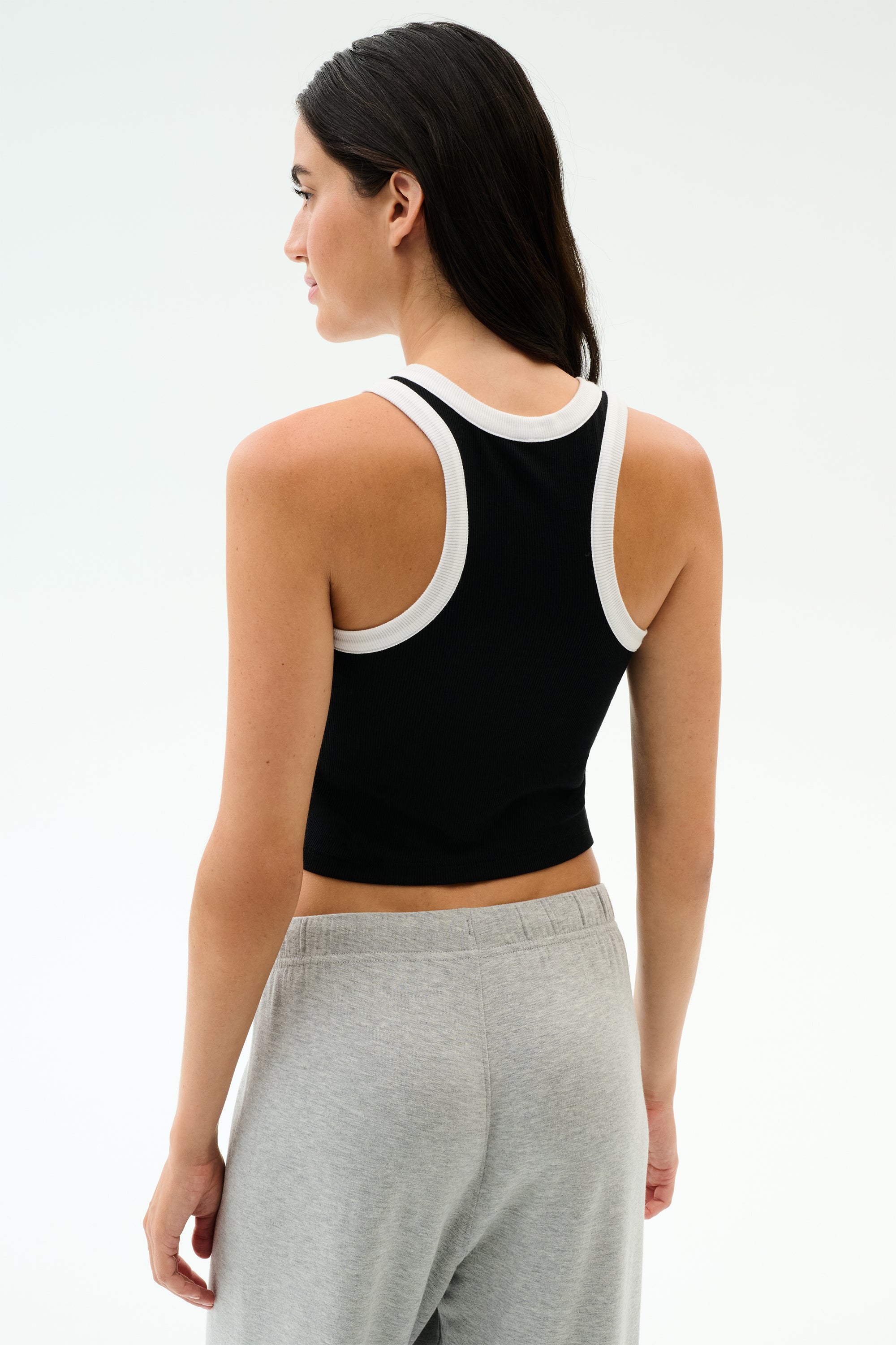 Kiki Rib Crop Tank - Black/White – SPLITS59