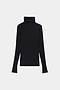 The SPLITS59 Jackson Rib Full Length Turtleneck in Black/White is laid flat against a plain white background.