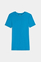 The SPLITS59 Louise Rib Short Sleeve is a solid bright blue, plain crew neck t-shirt with short sleeves, shown on a white background.