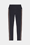 The SPLITS59 Margot Rigor Legging - Black/Dark Chocolate features black leggings with a high waistband, dark chocolate side panels, and white piping along each leg, shown laid flat on a white background.