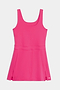 The SPLITS59 Martina Rigor Dress in Berry is a sleeveless athletic dress with a scoop neckline and side slits, crafted from Rigor fabric—ideal for court sports and high-impact workouts, shown laid flat on a white background.