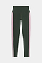 The SPLITS59 Margot Rigor Legging in Military/Blush features dark green fabric with light pink side panels and a high waistband, displayed flat on a white background.