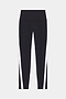 The Miles High Waist Rigor 7/8 leggings from SPLITS59 feature contrasting color stripes on the sides, set against a chic black and white background.