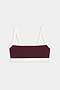The SPLITS59 Monah Rigor Bra is a sleeveless crop top featuring a dark purple front panel with white straps, hem, and trim, shown on a plain white background.