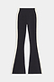 The SPLITS59 Raquel High Waist Flared Legging in Black/Creme, featuring white side stripes and crafted from 4-way stretch fabric, is shown laid flat on a white background.