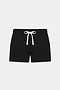 The SPLITS59 Reena Fleece Sweatshort in black features an elastic waistband, white drawstring, and side pockets, crafted from ultra luxe fleece—ideal for workouts. Shown on a plain white background.