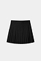 The SPLITS59 Shira Woven Pleated Skort in black is shown against a plain light gray background, ideal for court sports or gym workouts.