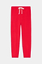 The SPLITS59 Sonja Fleece Sweatpant in Pirate Red features ultra-luxe fleece, an elastic waistband, white drawstring, and elastic cuffs, shown laid flat on a white background.