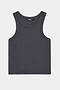 The Kiki Rib Crop Tank - Graphite by SPLITS59 is a gray ribbed tank with wide straps and a round neckline, made in Los Angeles from comfortable baby rib fabric.