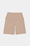 Explore the versatility of SPLITS59's Airweight High Waist Short in Latte. Ideal for hot yoga or cycling, these beige shorts provide ultimate comfort and blend style with functionality seamlessly.