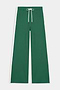 The SPLITS59 Willow Airweight Wide Leg pants in Arugula/White feature white side stripes and a white drawstring waist, ideal for Pilates or hot yoga, shown laid flat on a plain background.