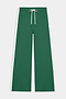 The SPLITS59 Willow Airweight Wide Leg pants in Arugula/White feature white side stripes and a white drawstring waist, ideal for Pilates or hot yoga, shown laid flat on a plain background.