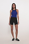 Kiki Rib Crop Tank - Cobalt/Black