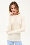 Woman in a SPLITS59 Louise Rib Long Sleeve - Creme shirt posing with her hand on her chin.