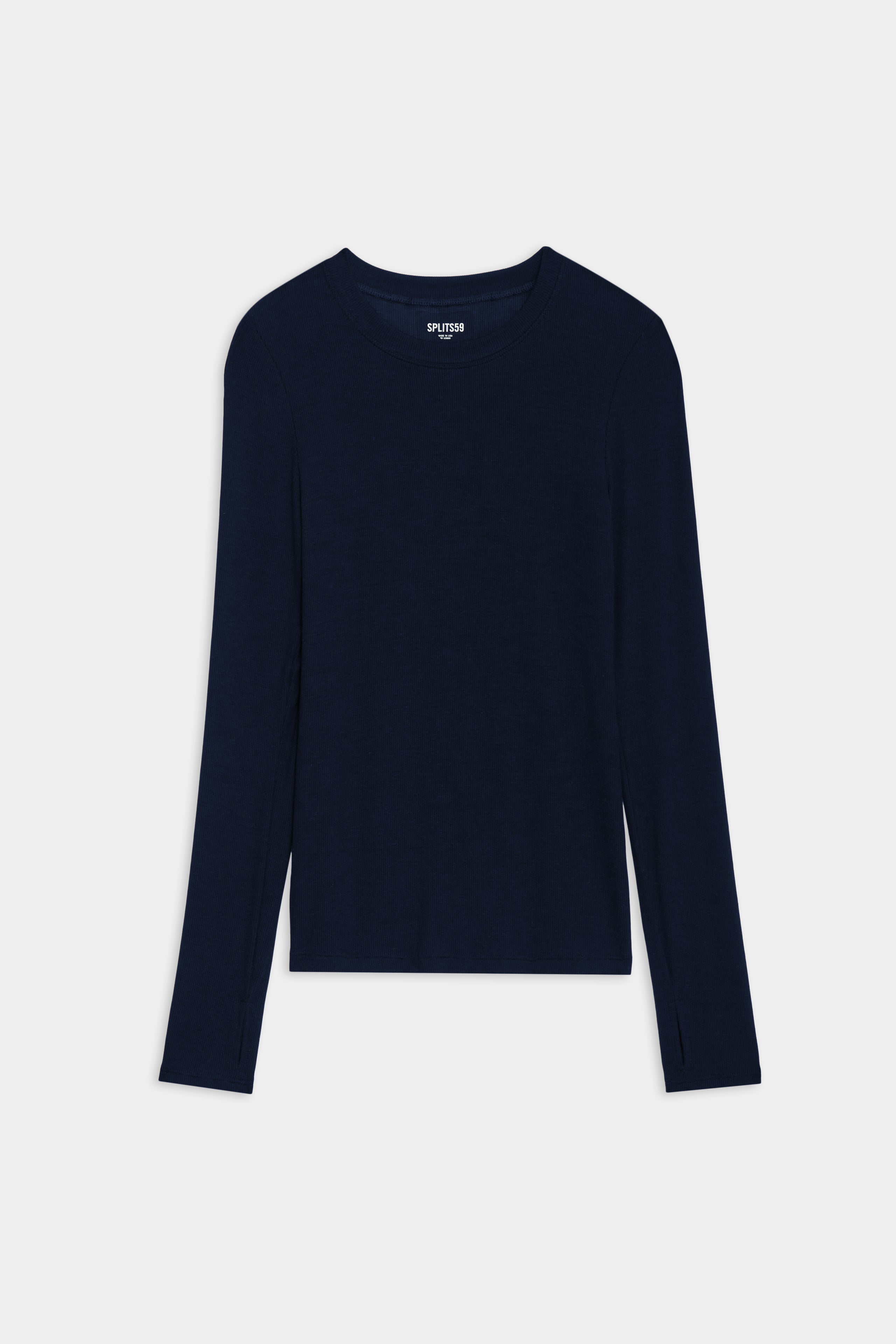 Louise Rib Long Sleeve - Indigo – SPLITS59
