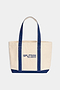 Beige heavyweight Canvas Tote Bag - White/Navy with reinforced blue handles and 'Tropic of C' branding on the front.