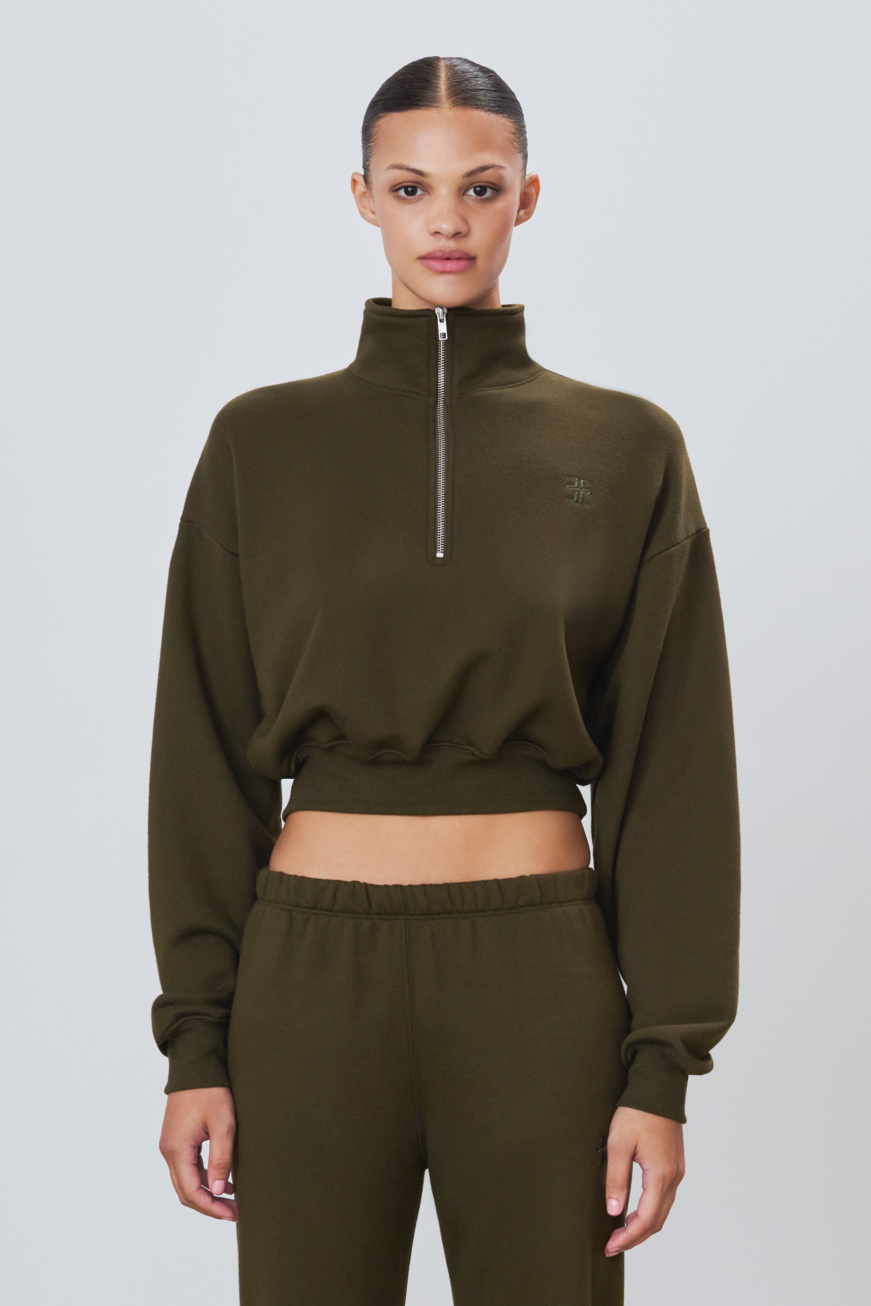 CROPPED HALF-ZIP SWEATSHIRT - ÉTERNE