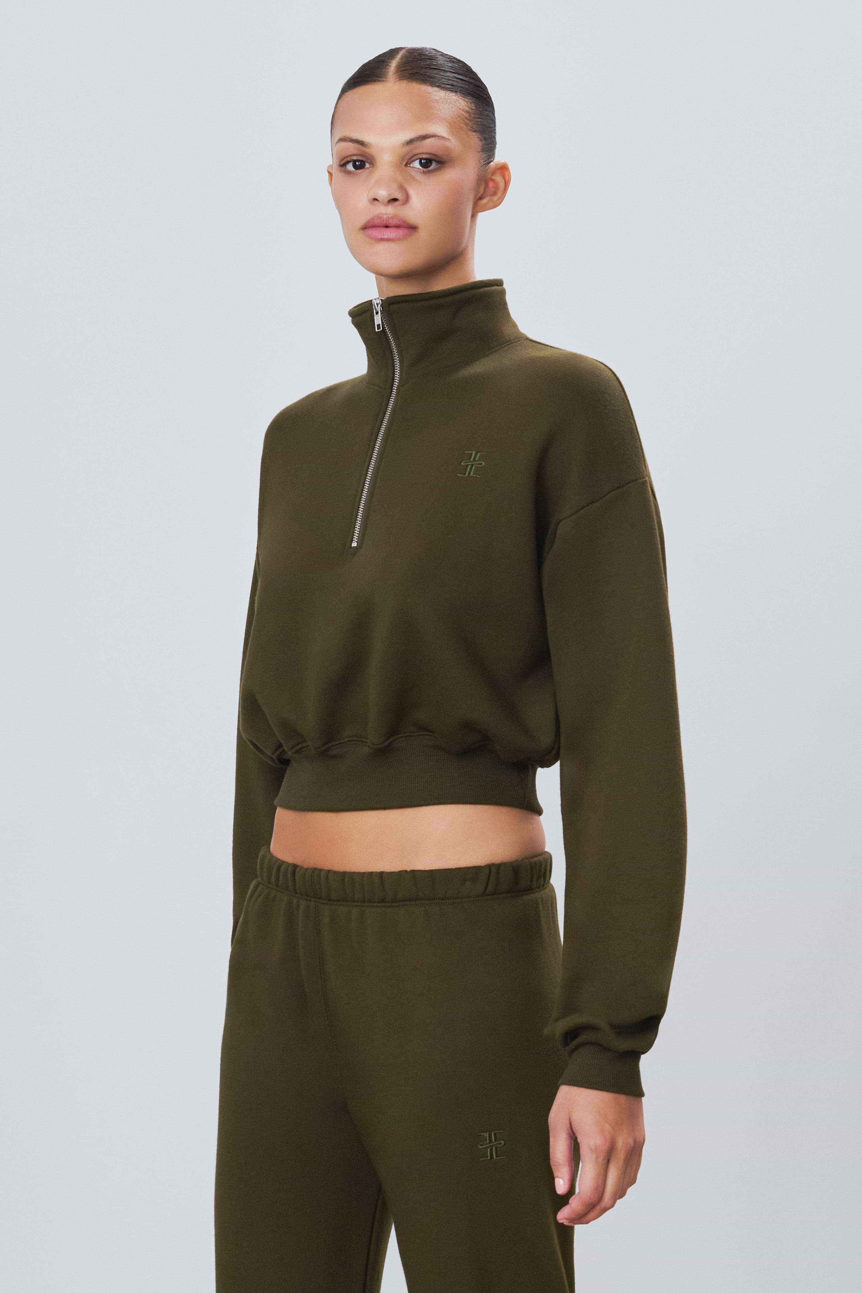 CROPPED HALF-ZIP SWEATSHIRT - ÉTERNE